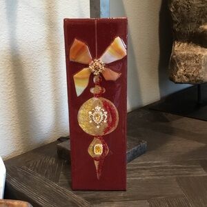 Christmas Ornament Glass Art on Canvas